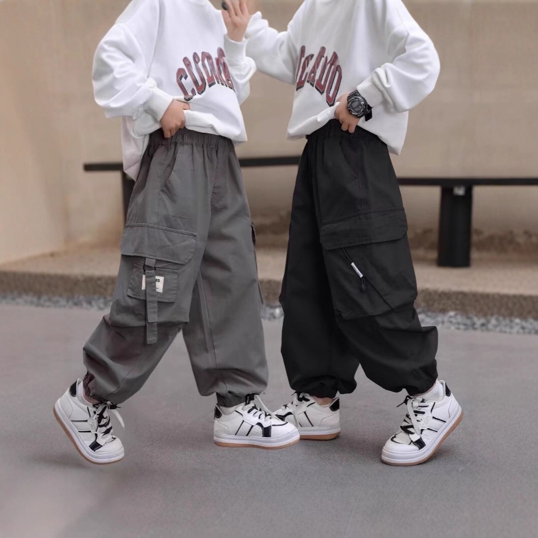 Boys' Spring and Autumn Casual Pants 2025 New Style Children's Casual Long Pants for Older Kids Spring Workwear Long Pants