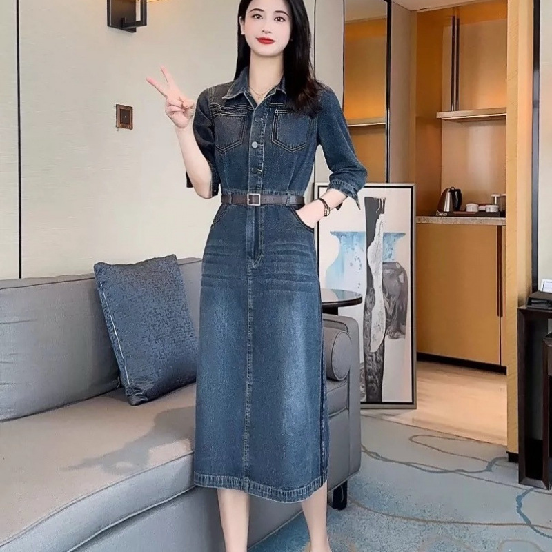 Retro denim dress