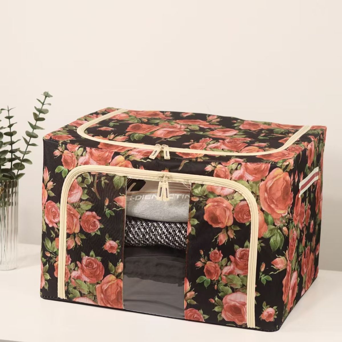 Caja de almacenamiento doméstica de gran capacidad portátil caja de almacenamiento plegable gran caja de ropa a prueba de polvo al por mayor