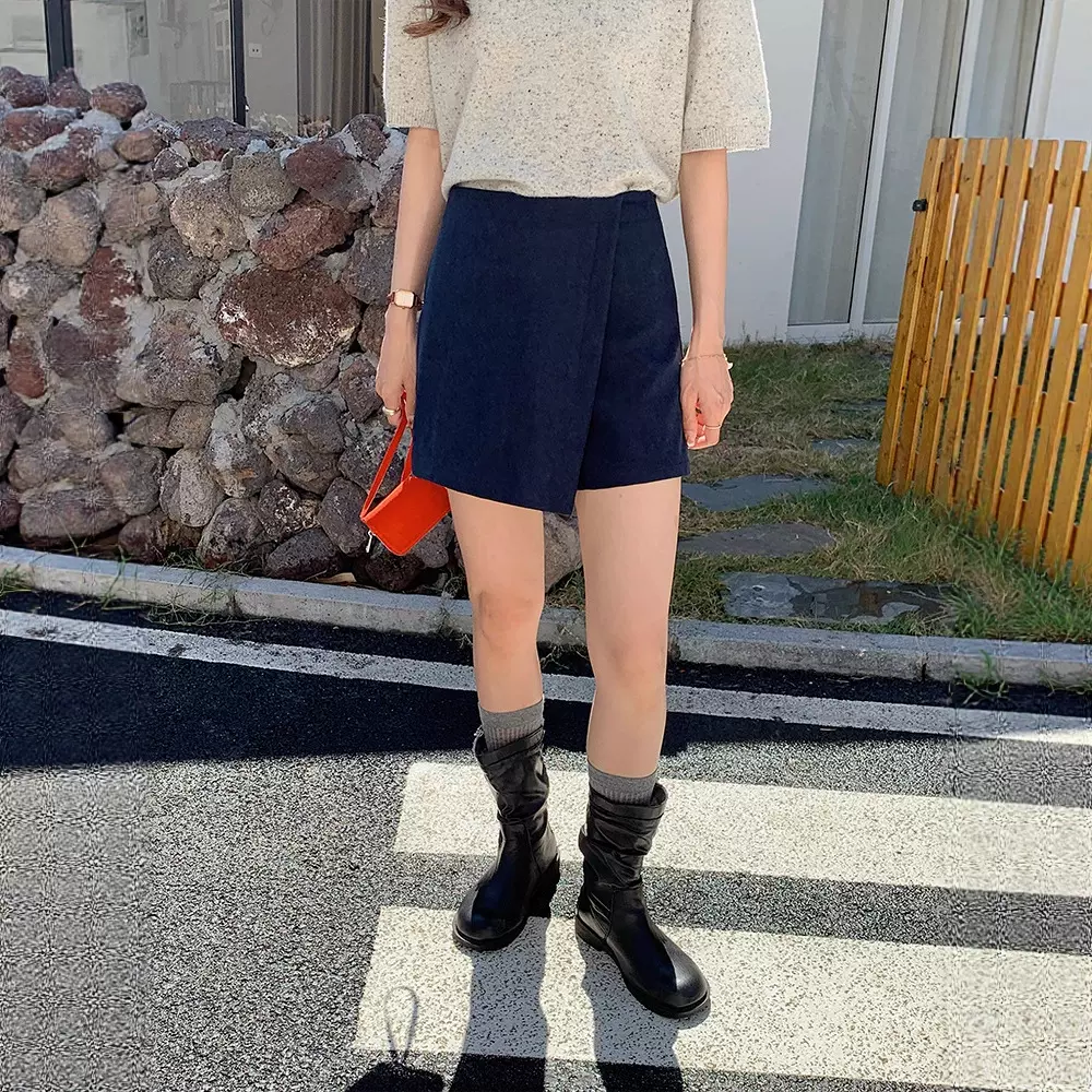 灯芯绒不规则A字裙半身裙女2025秋冬新款短裙高腰包臀裙裤裙裙子