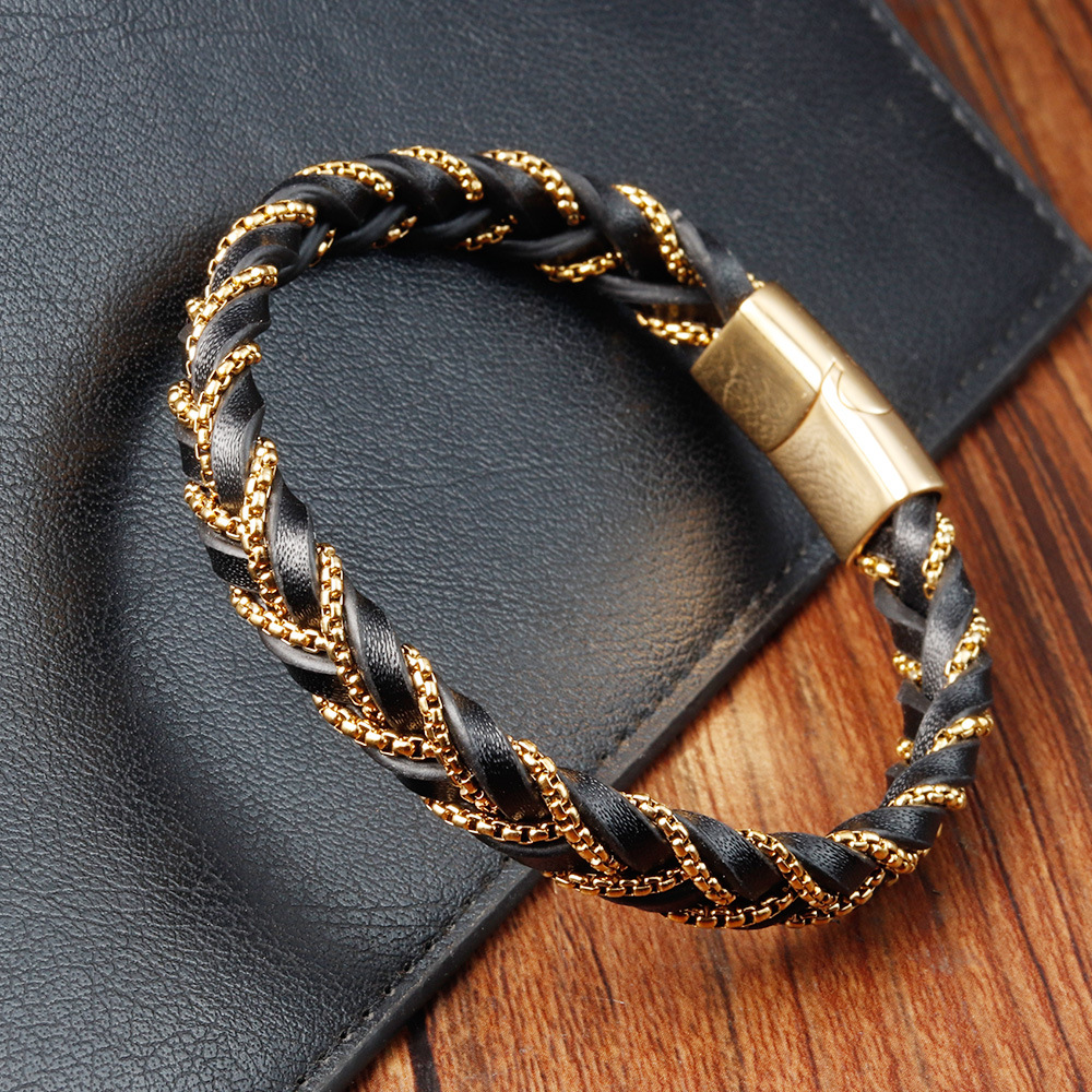 25g Weight Bangle Classification Leather Chain Material 1 Piece Quantity Daily Occasion Leather Material Geometric Pattern Men's Gender Polishing Design Simple Style Style Simple Style Geometric Leather Polishing Men's Bangle Men Cord & Leather Bracelets 5