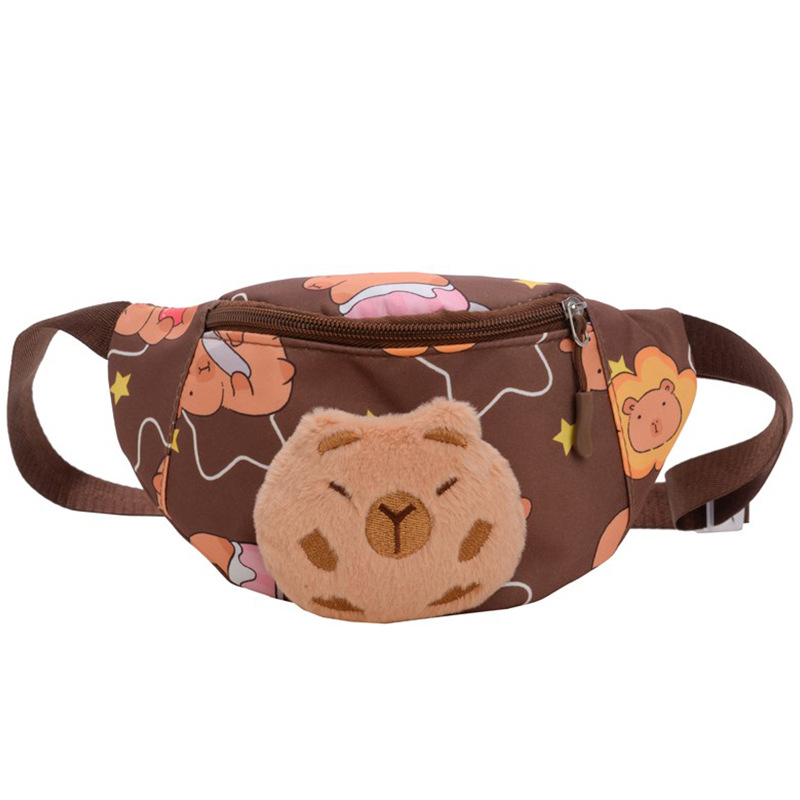 Kapibara bolso de pecho para niños nuevos dibujos animados lindos bolso de cintura para chicas extranjeras versátiles bolso de cintura para niños