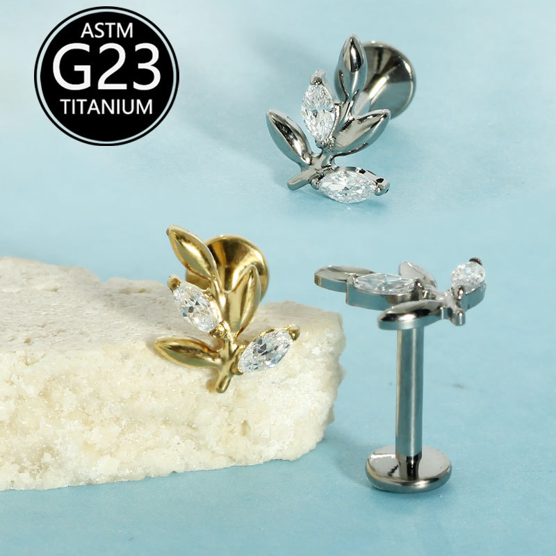 Labret piercing jewelry detail image
