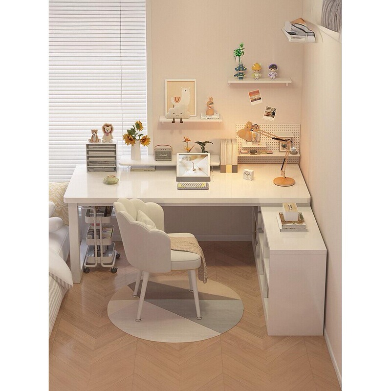 Corner Desk Student Home Writing Desk Corner Office Desk Simple Desk Bookshelf Integrated Desk Bedroom Computer Desk