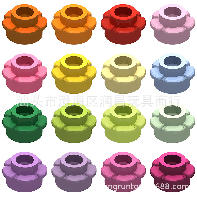 Foreign trade cross-border small particle building block parts compatible with 24866 plants 1x 1 flower five-petal flower core holder