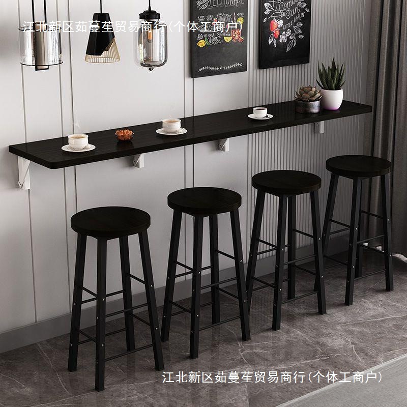 Wholesale Simple Modern Bar Table Home Wall Folding Long Narrow Table Restaurant Milk Tea Shop Cafe Bar