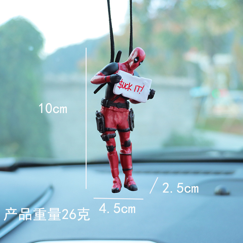 漫画デッドプール車のバックミラー車のペンダント読書小悪党カー用品車のペンダントインテリア|undefined
