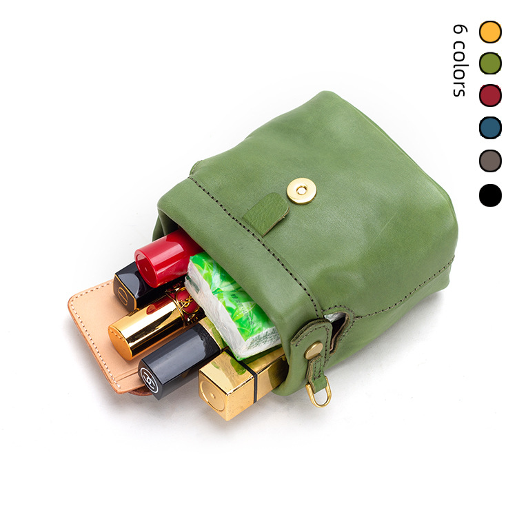 Mini Kiss-Lock Purse Genuine Leather Small Bag Top Grain Cowhide Doctor Bag Vegetable Tanned Leather Minimalist Commuter Crossbody Bag - Thumbnail 2
