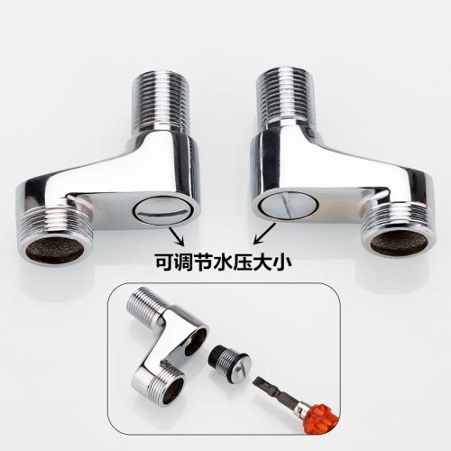 Copper extended curved foot universal curved angle shower faucet corner variable diameter eccentric screw conversion accessories turning foot