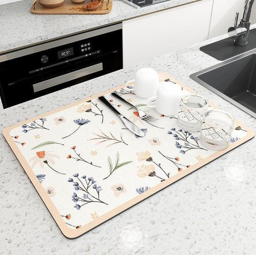 New kitchen countertop drain mat soft diatom mud absorbent quick-drying mat household dishes anti-scalding no-wash heat insulation mat