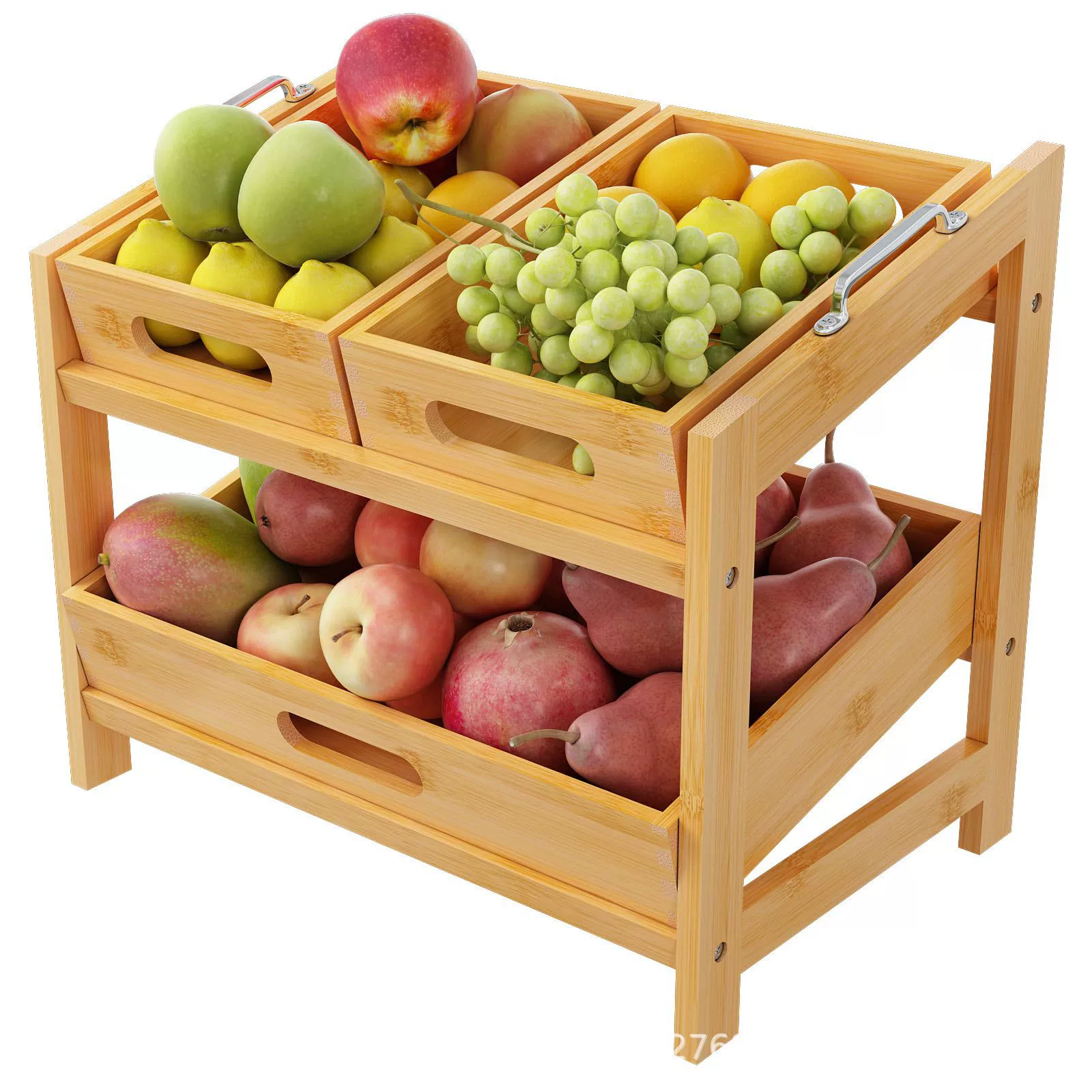 Деревянная стойка для фруктов многофункциональный двухслойный держатель