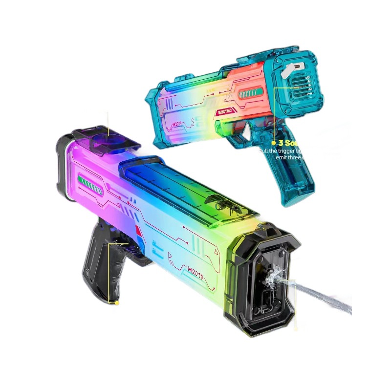 Explosiones transfronterizas pistolas de agua eléctricas niños coloridos efectos de sonido dinámicos luz cool pulso de gran capacidad juguetes pistolas de agua eléctricas