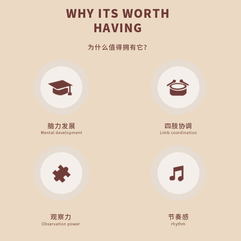 Fábrica directa de los niños tocando instrumento musical trompeta de madera infantil niños educación temprana instrumento musical juguete material didáctico al por mayor