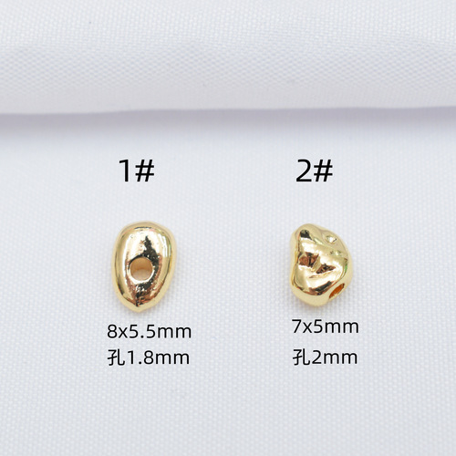 Color-preserving 18k gold-covered beaded baroque style bracelet loose bead accessories diy hand necklace braided rope beaded material spacer