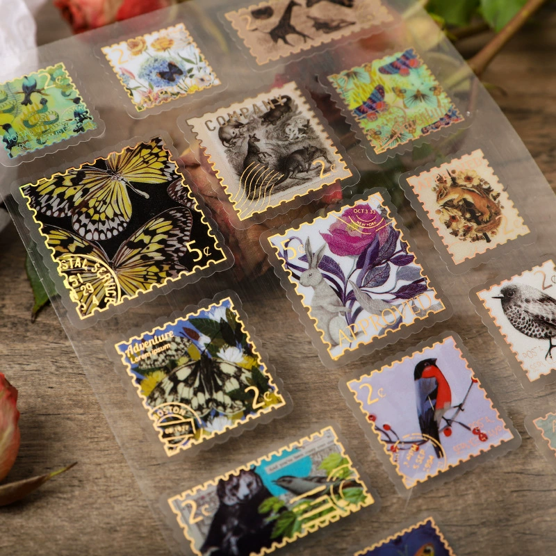 Time Post Office серия винтажный штамп позолота специальные масляные наклейки художественный журнал дневник DIY декоративные наклейки 4 стиля 2 дюйма