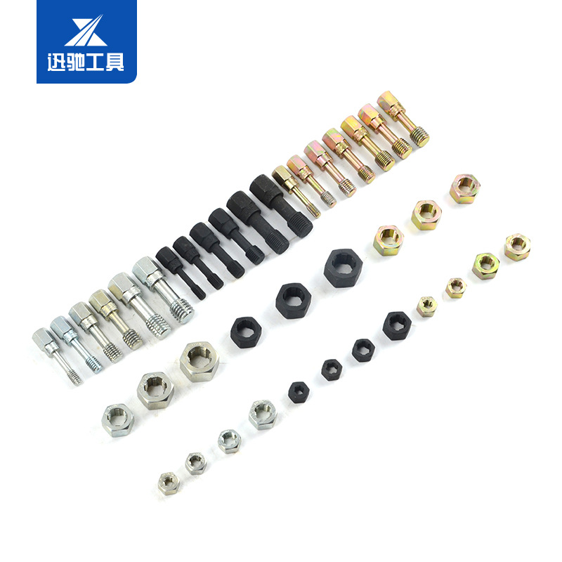 42 piezas de reparación de tornillo de tuerca dañado conjunto herramienta de reparación de tornillo oxidado grifo morir reparación traje