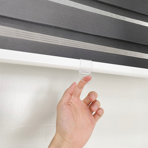 Factory direct sales customized blackout sheer curtain sunshade office venetian blind with cover ropeless hand support zebra curtain 