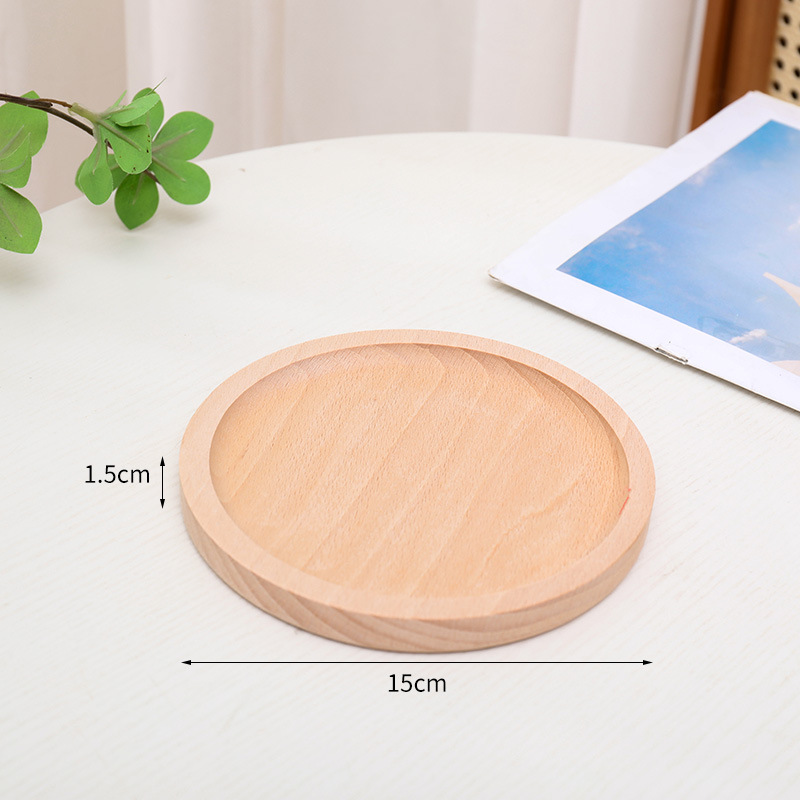 Bandeja de madera maciza estilo japonés, plato rectangular de almacenamiento, plato creativo para frutas, plato de madera de haya para desayuno, bandeja de madera para aperitivos.