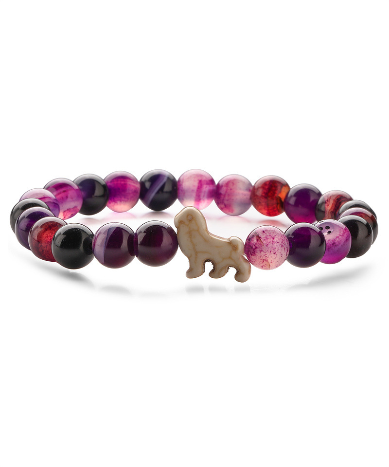 Amazon TEMU animal león pulsera elástica Shoushan piedra volcánica polvo de cristal cuentas pulsera desear explosión