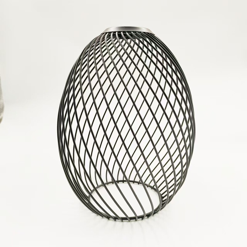 Factory direct spiral pattern iron wire lighting spherical oval cylindrical simple button pattern industrial wind lamp cover shell