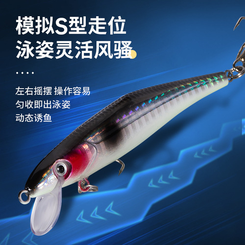 Wobbling lip lure minnow floating sinking rattle diving deep sea fishing freshwater perch red tail fake lure grass carp 06
