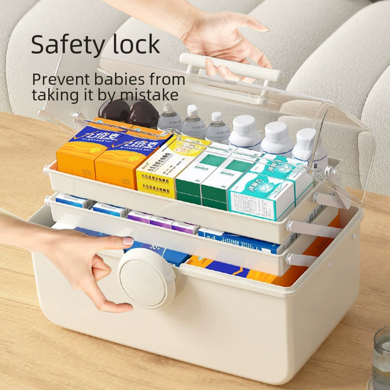 Medicine box anti -epidemic drug storage box family installation small medicine box large -capacity multi -layer pharmaceutical drug household pharmaceutical box