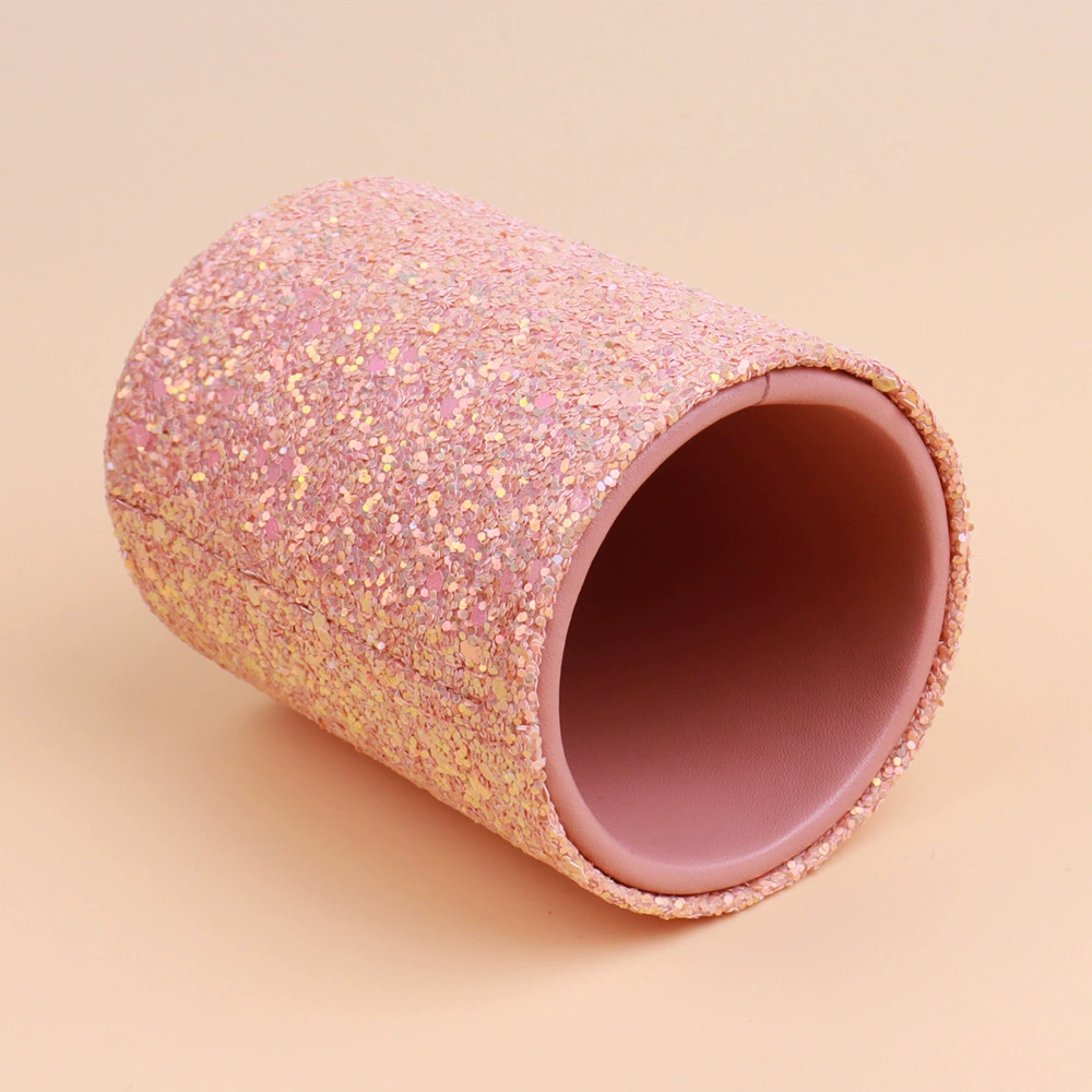 Makeup Brush Storage Cup, Sequin Exterior, Compact Cosmetic Organizer, 80 g