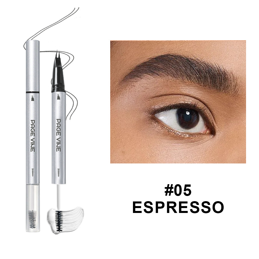 PAGE VINE maquillaje impermeable a prueba de sudor, lápiz de cejas duradero de alta calidad, cepillo de cera de cejas, comercio exterior image 10