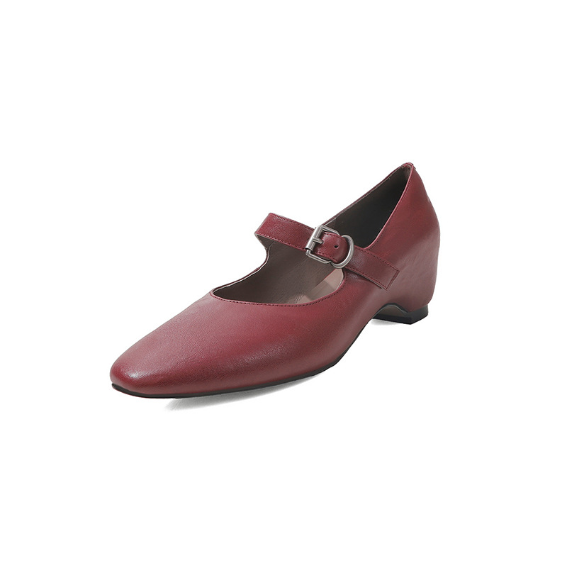 Giày Mary Jane nữ da cừu gót thấp 4 cm quai ngang khóa — đen chi tiết 31