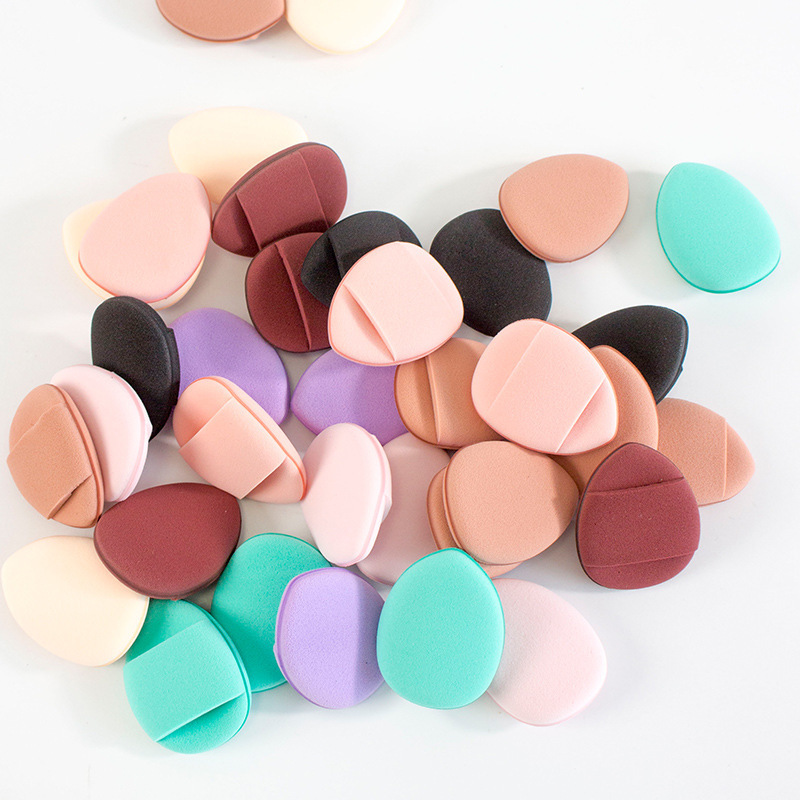 Mini Fingertip Powder Puff, Finger Cushion Puff, Dual-Use for Dry and Wet Application, Eyeshadow, Highlighter, Detail Concealer, Small Thumb Puff