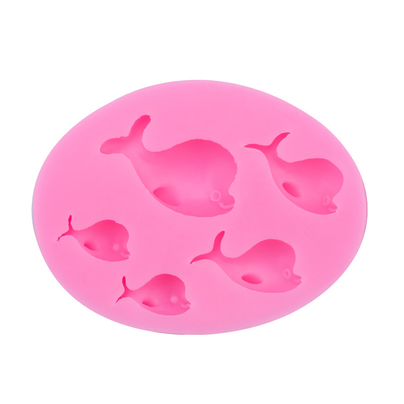 Tridimensional delfín Fondant chocolate molde de silicona líquida suave cerámica hecha a mano jabón paño en stock al por mayor