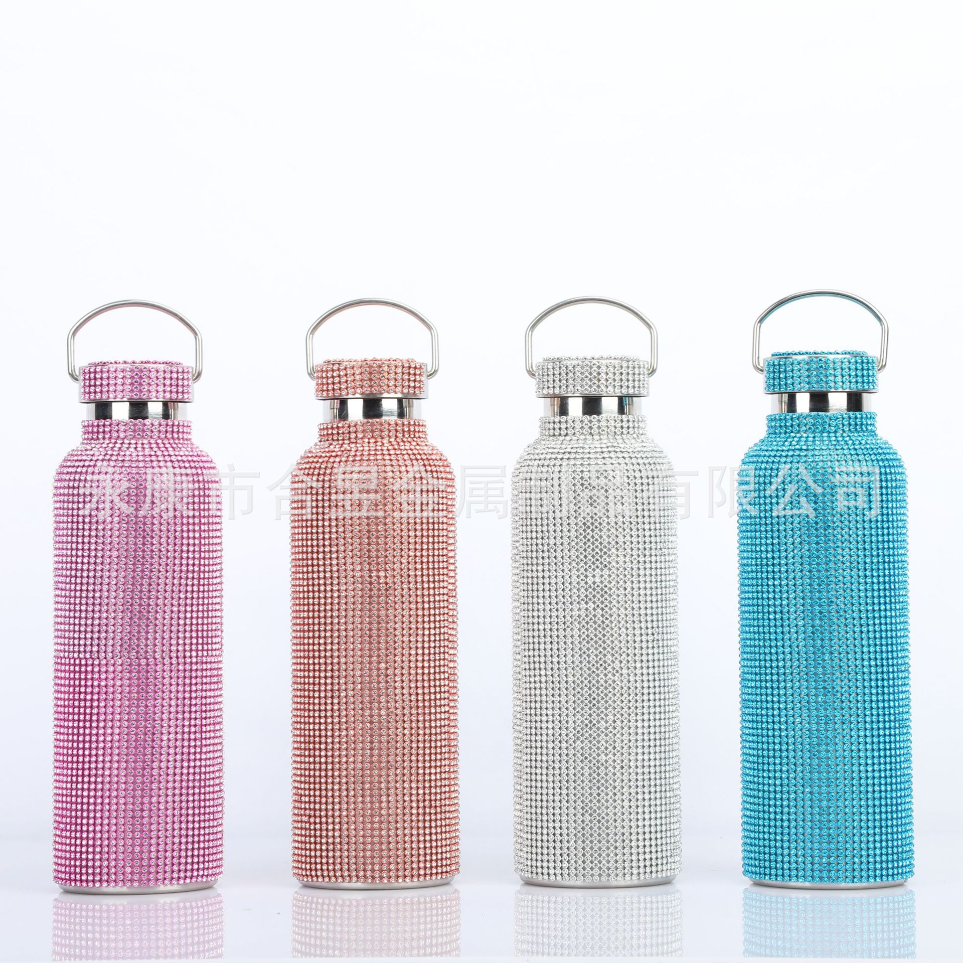 Taza de vacío de acero inoxidable 304 de diamante transfronterizo con cadena trasera Copa de agua de diamante Taobao TikTok regalo en vivo moda