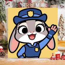 疯狂动物城diy数字油画儿童动漫涂色画朱迪尼克填色画摆摊批发