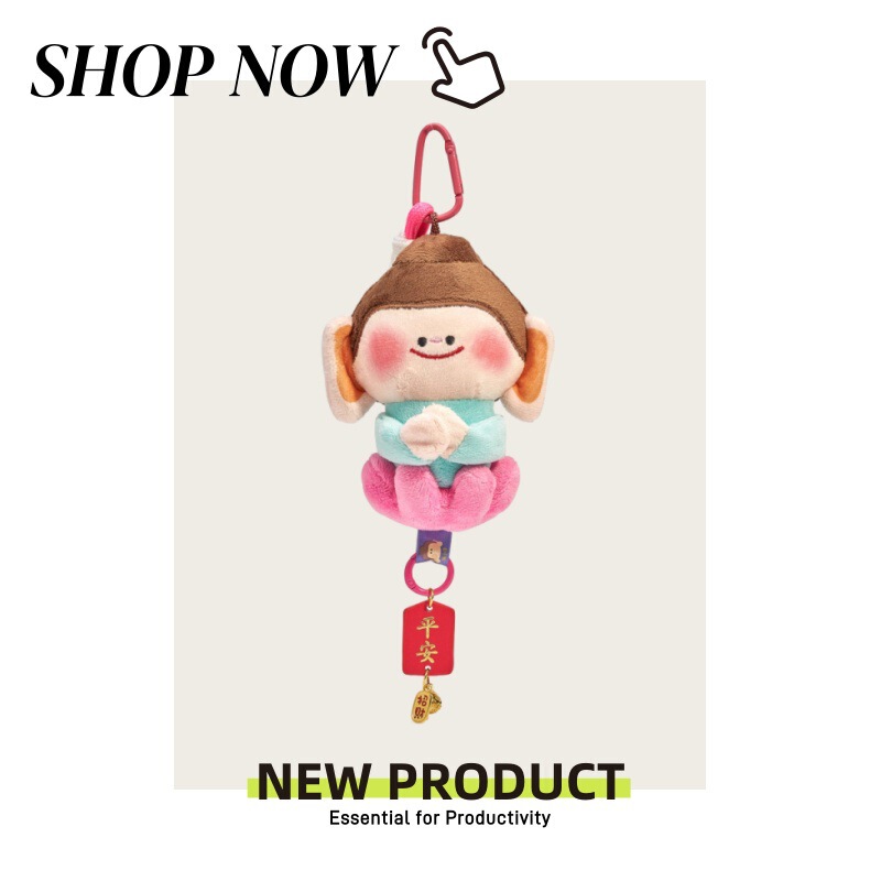 Lotus Buddha Keychain Bag Pendant Doll Shanxi Datong Yungang Grottoes Car Hanging Ornament