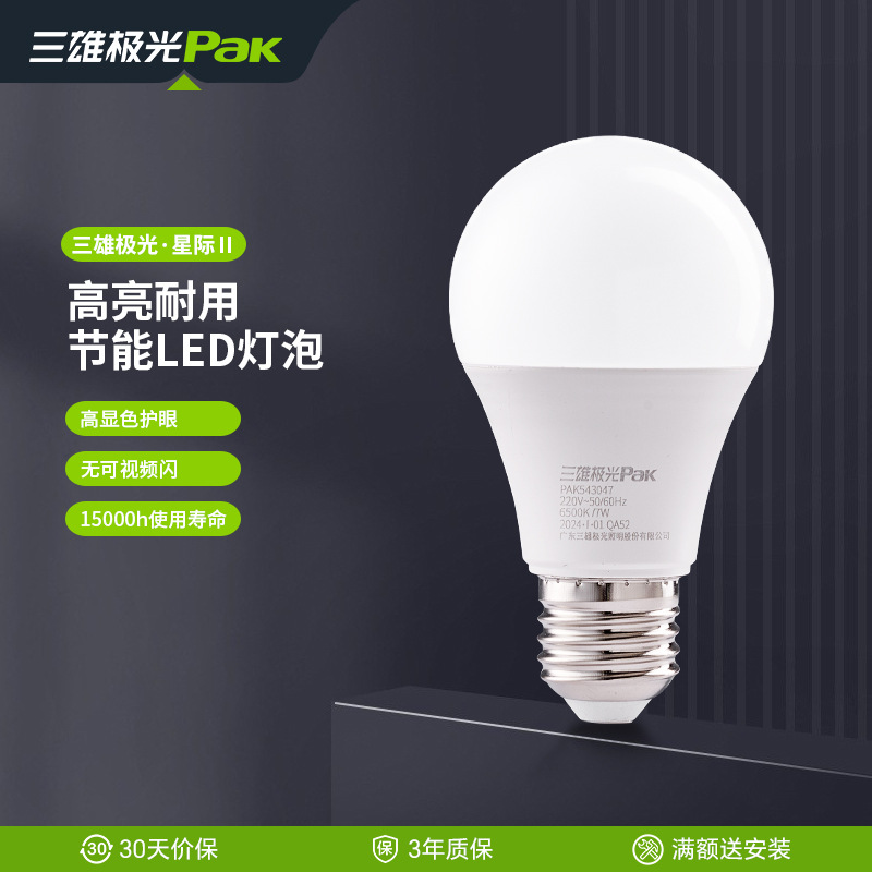 Sanxiong Aurora Lighting LED Energy-Saving Bulb, E27 Screw Base, High Brightness, for Home Living Room Bedroom Table Lamp, Factory Light