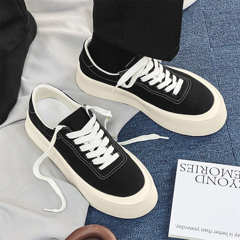 Men's Casual Breathable Canvas Shoes Spring Style Authentic Height Increasing Japanese Simple Cloth Shoes_voghion.com