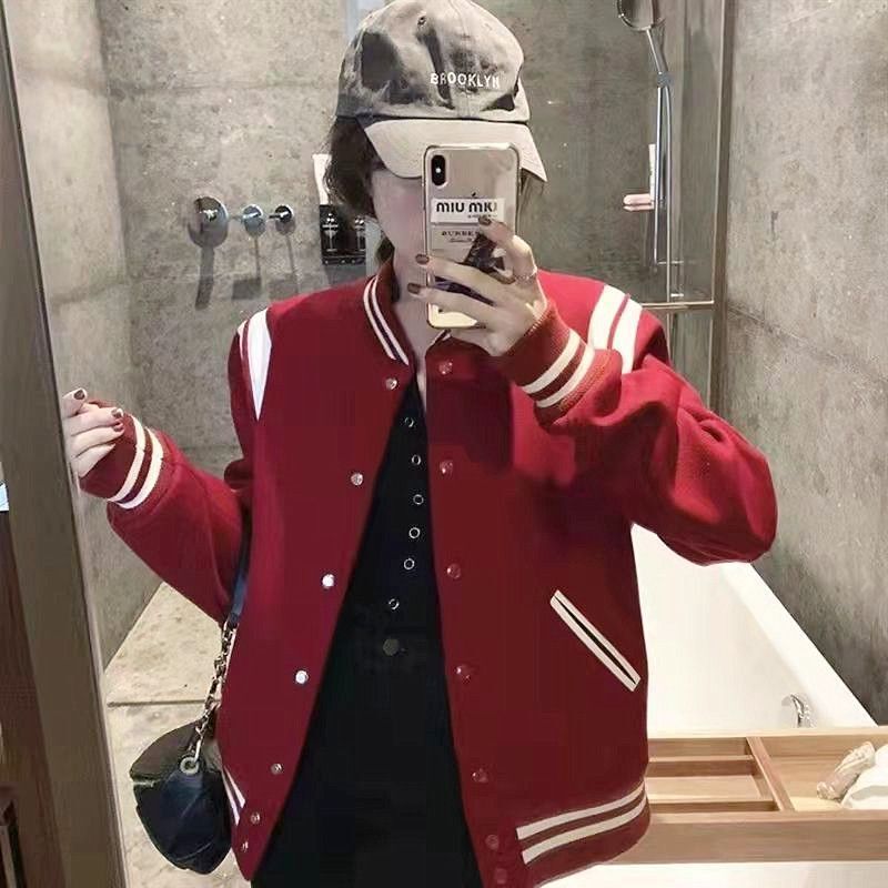2025 Autumn and Winter Thick Ins American Baseball Uniform Trendy Brand High Street Slp Style Flight Jacket Casual Loose Top