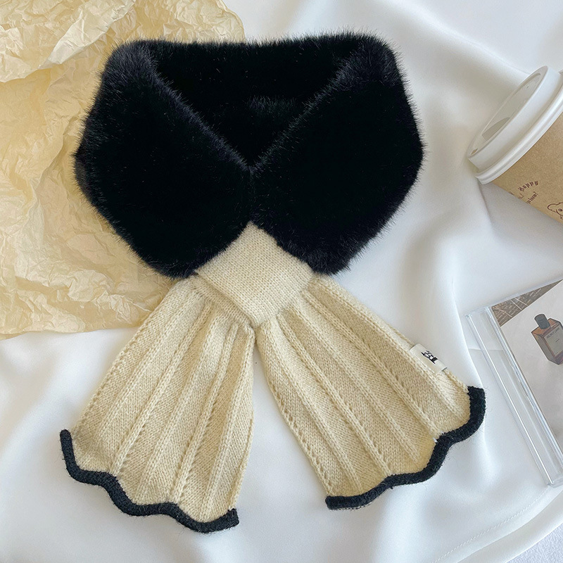 Otoño y invierno bufandas mujeres 2025 estilo coreano generoso engrosado alargado cálido bufandas de peluche de cola de pescado cruzado cuello de pelo
