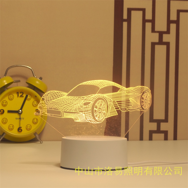 3D lámpara de noche acrílica atmósfera regalos de cabecera atmósfera lámpara de evento regalos al por mayor DIY lámpara de escritorio ideas de Navidad