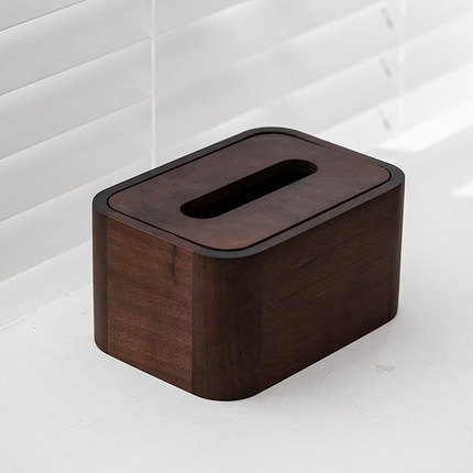 Caja de pañuelos de nogal negro hogar caja de pañuelos de estilo chino sala de estar multifuncional caja de almacenamiento de madera maciza mesa de té caja de organización