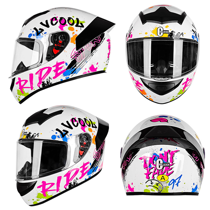Casco de motocicleta Ciclismo de invierno para hombres y mujeres Motocicleta Casco completo Casco de invierno para motocicleta eléctrica Estándar nacional 3cDOT