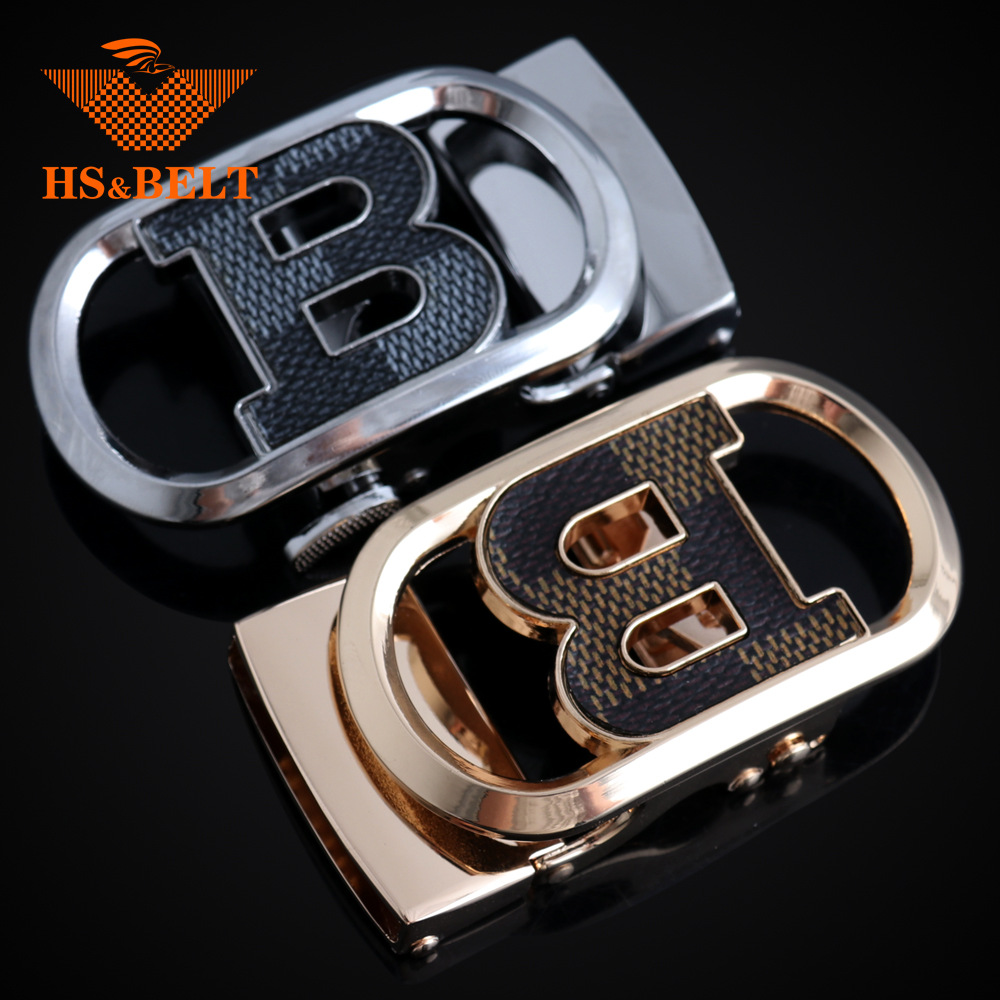 Hongsheng hebilla de fábrica hebilla automática cinturón de cuero cabeza de aleación hebilla de cinturón cabeza hebilla de parche a cuadros