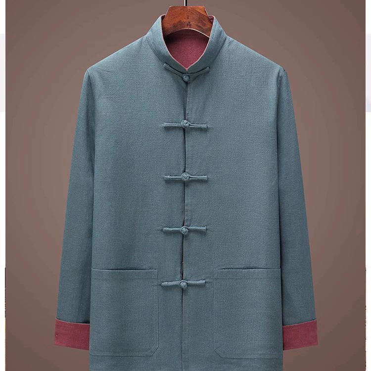 Элитная двусторонняя куртка, Hanfu, китайский стиль, для среднего возраста