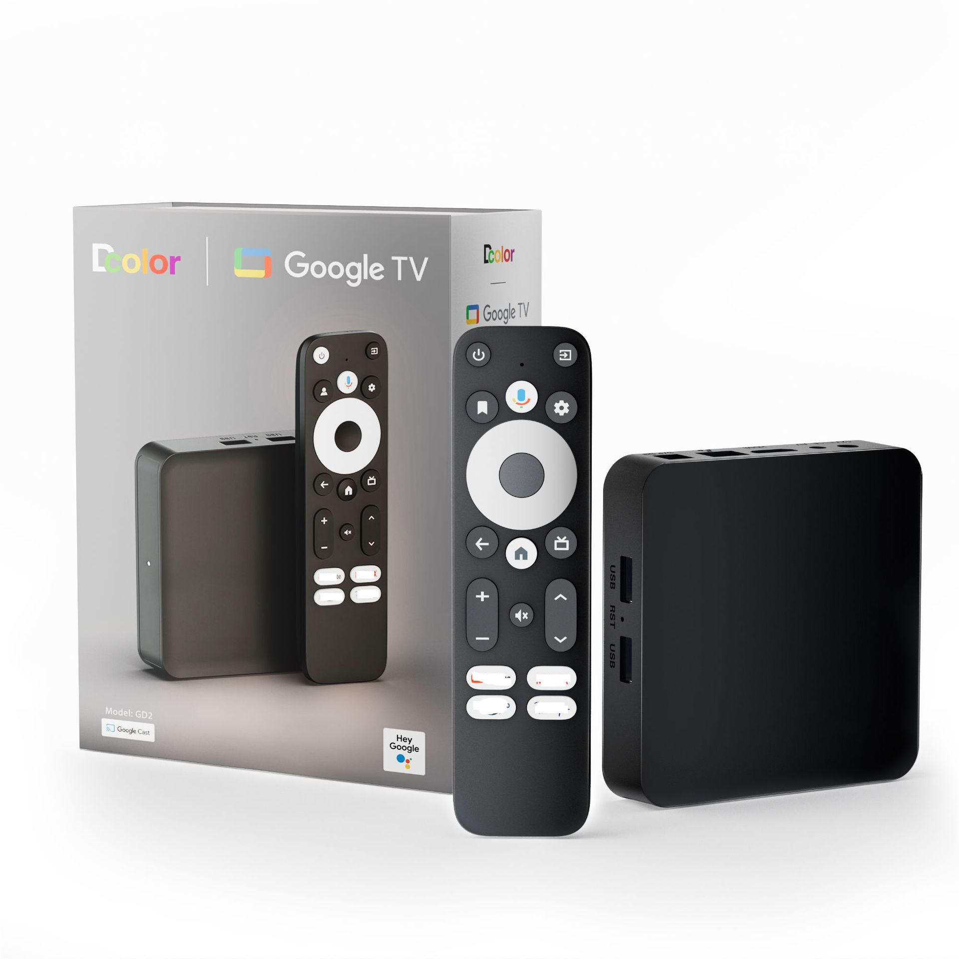 Factory Gd2 Google Certified Foreign Trade Tv Set-Top Box Smart Bluetooth Voice Remote Control 2Gb+32Gb Tvbox