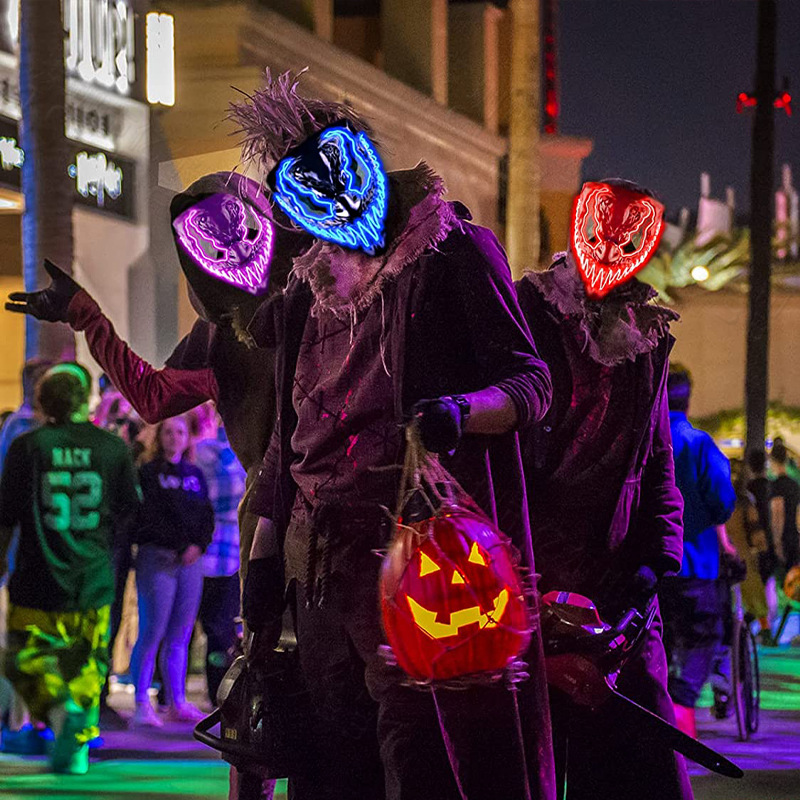 Halloween Venom svjetleća maska isti horor film smiješna LED maska za cijelo lice rekviziti_voghion.com