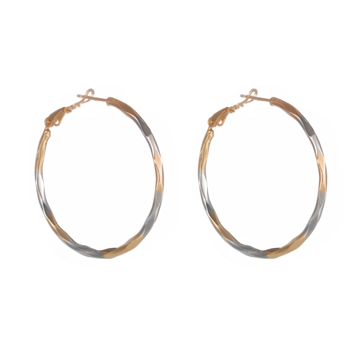 Joyas Xuping aleación de cobre de oro real galvanizado aretes de dos colores nicho europeo y americano de alta calidad aretes exagerados aretes para mujeres