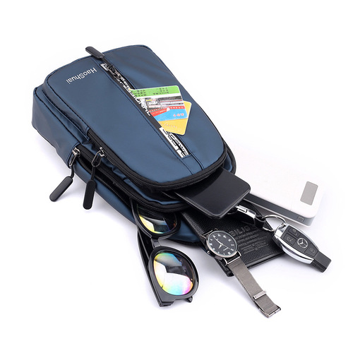 Cross-border exclusive for new fashion men's chest bags, trendy casual shoulder crossbody bags, outdoor waterproof mobile phone bags