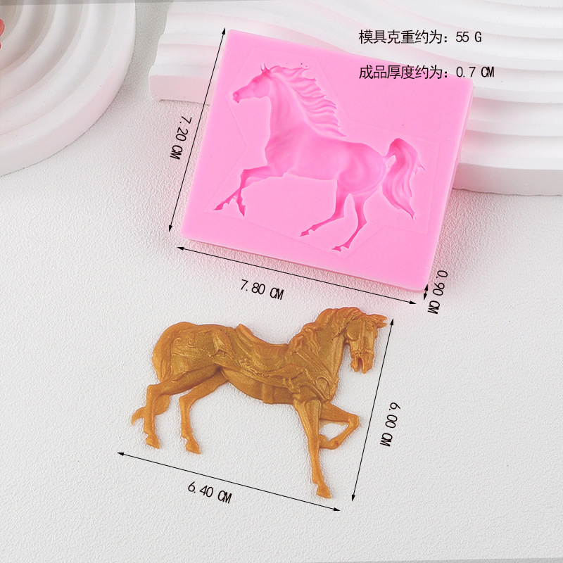Horse de guerra molde de silicona silla de montar molde de chocolate pastel de arcilla ultra ligera para hornear