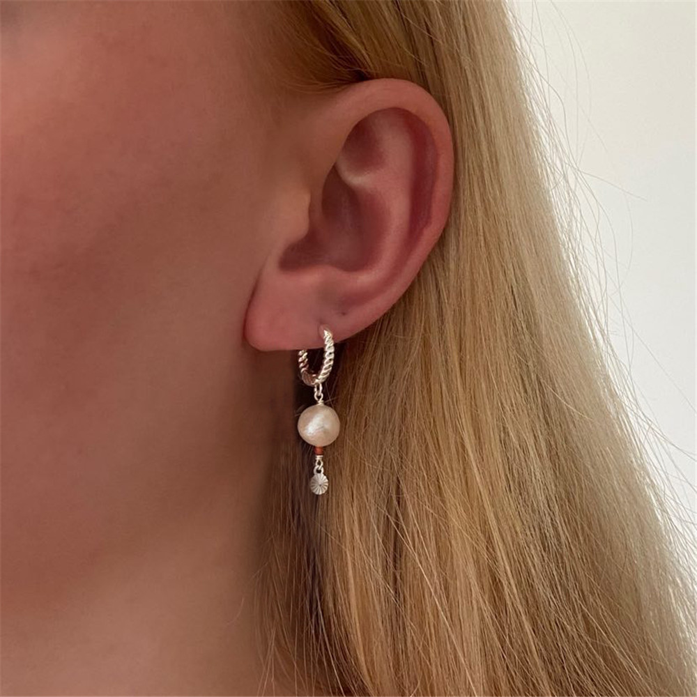Casual, Daily Occasion 1 Pair 925 Sterling Silver Geometric Round Drop Earrings