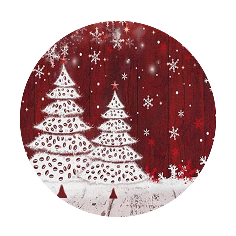 Transfronterizos Amazon temu Navidad lino redondo almohadilla de mesa de corte borde artesanía cocina almohadilla de mesa de comedor